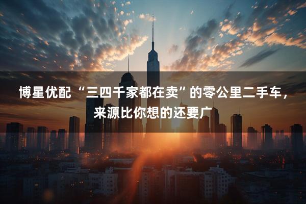 博星优配 “三四千家都在卖”的零公里二手车，来源比你想的还要广