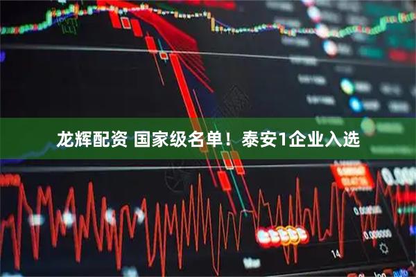 龙辉配资 国家级名单！泰安1企业入选