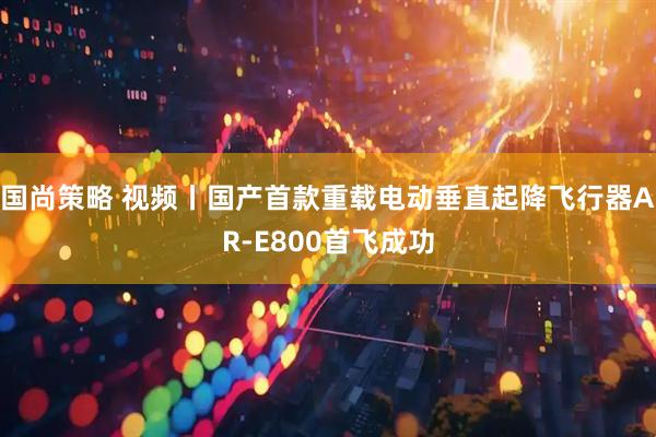 国尚策略 视频丨国产首款重载电动垂直起降飞行器AR-E800首飞成功